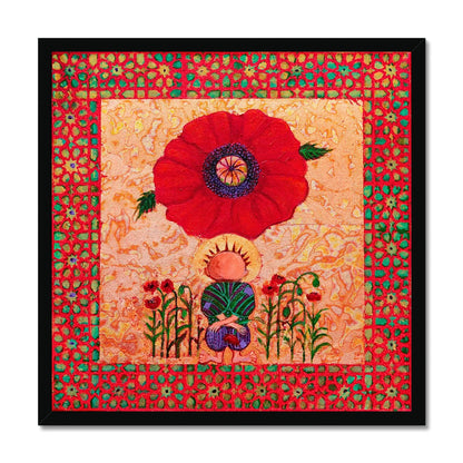 'Handala and The Poppy' Framed Print Fine art kite-913443450 20"x20" / Black Frame - Gifting Spree