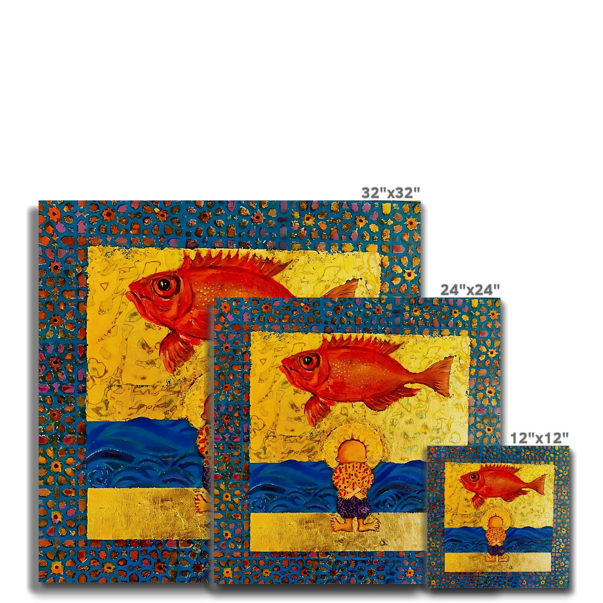 Canvas Print - ‘Handala and the Red Fish’ 'Handala and the Red Fish' Canvas Art Print Fine art - Gifting Spree