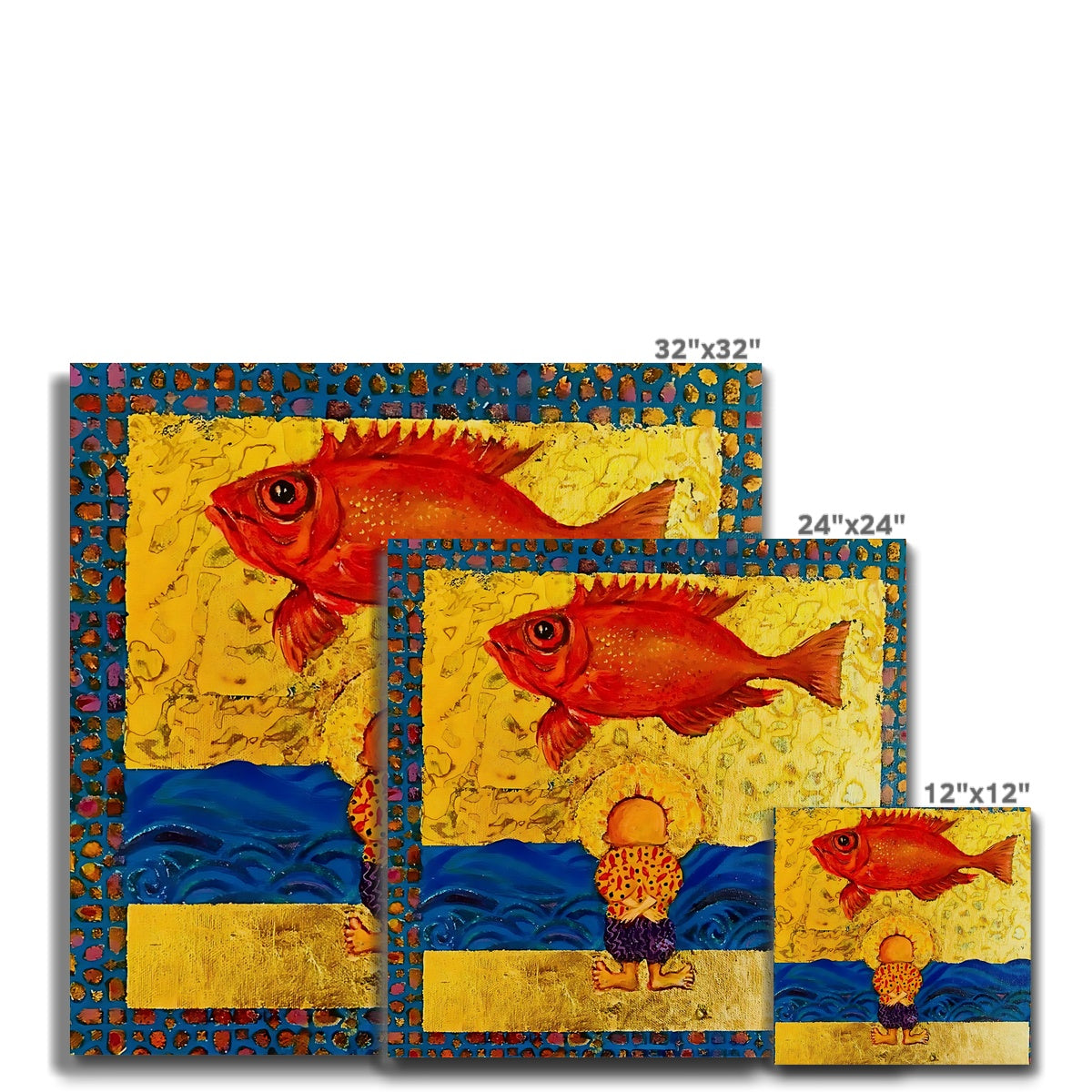 Canvas Print - ‘Handala and the Red Fish’ 'Handala and the Red Fish' Canvas Art Print Fine art - Gifting Spree