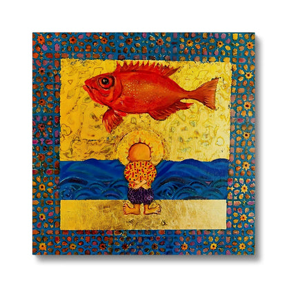 Eco Canvas - ‘Handala and the Red Fish’ | Art Print 'Handala and the Red Fish' Eco Canvas Art Print Fine art kite-897188027 16"x16" / White Wrap - Gifting Spree