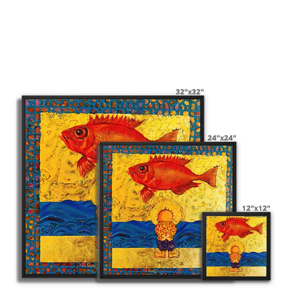 Handala and the Red Fish, 2018 Framed Canvas | Art Print 'Handala and the Red Fish' Framed Canvas Fine art - Gifting Spree