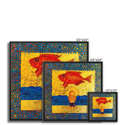 Handala and the Red Fish, 2018 Framed Canvas | Art Print 'Handala and the Red Fish' Framed Canvas Fine art - Gifting Spree