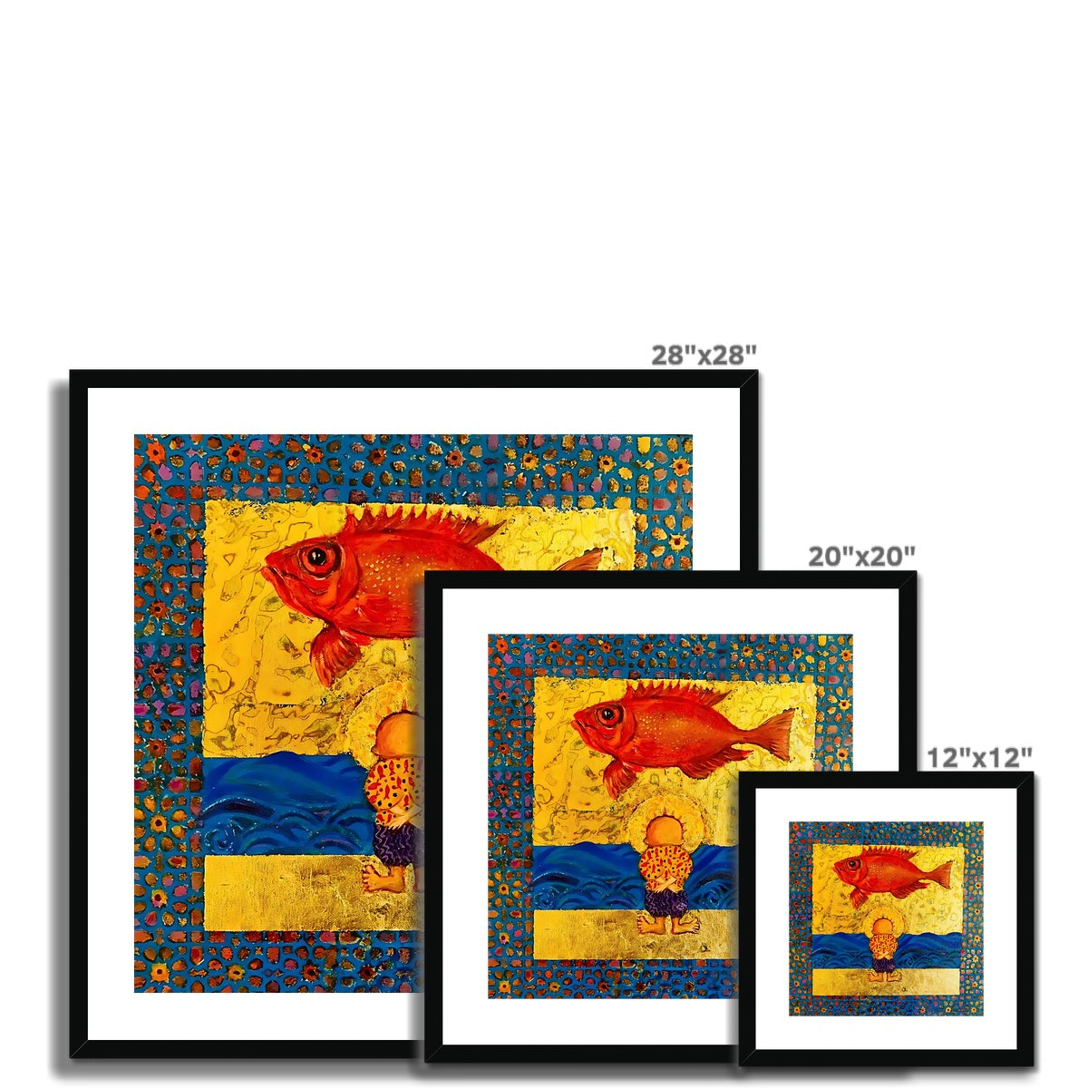 Framed & Mount Print - ‘Handala and the Red Fish’ | Art Print 'Handala and the Red Fish' Framed & Mounted Print Fine art - Gifting Spree