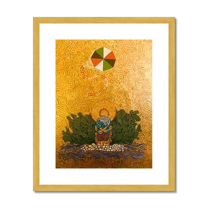 'Handala & The Kite Flying High' Antique Framed & Mounted Print Fine art kite-919165382 16"x20" / Gold Frame - Gifting Spree