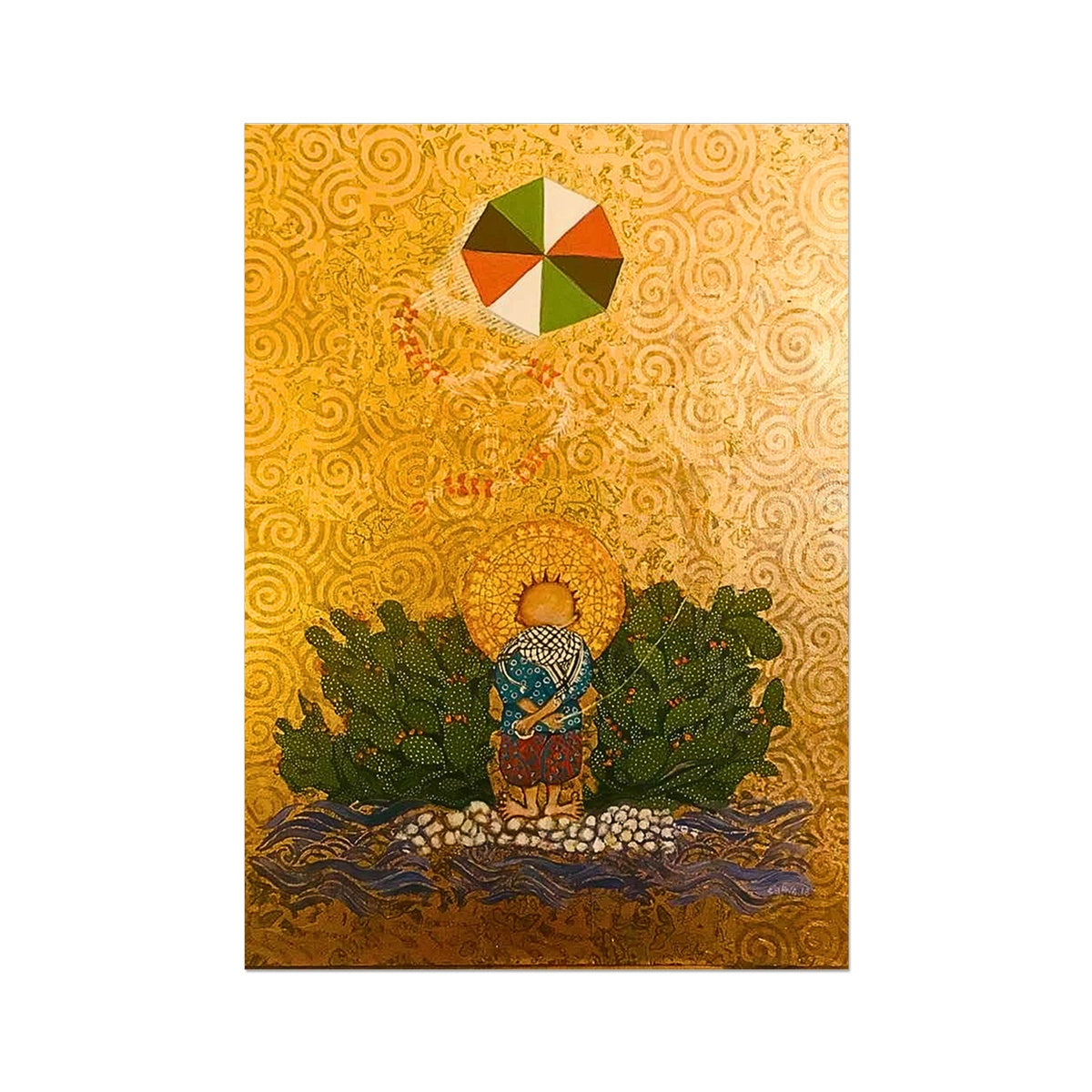 'Handala & The Kite Flying High' Rolled Canvas Fine art kite-919165540 20"x28" - Gifting Spree