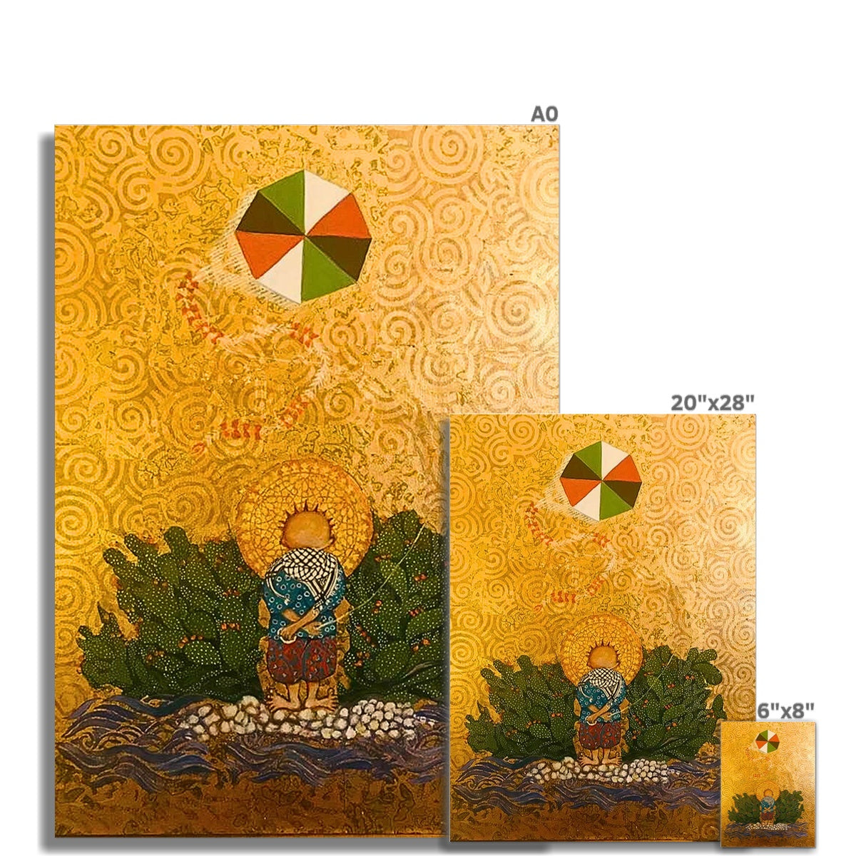 'Handala & The Kite Flying High' Rolled Eco Canvas Fine art - Gifting Spree