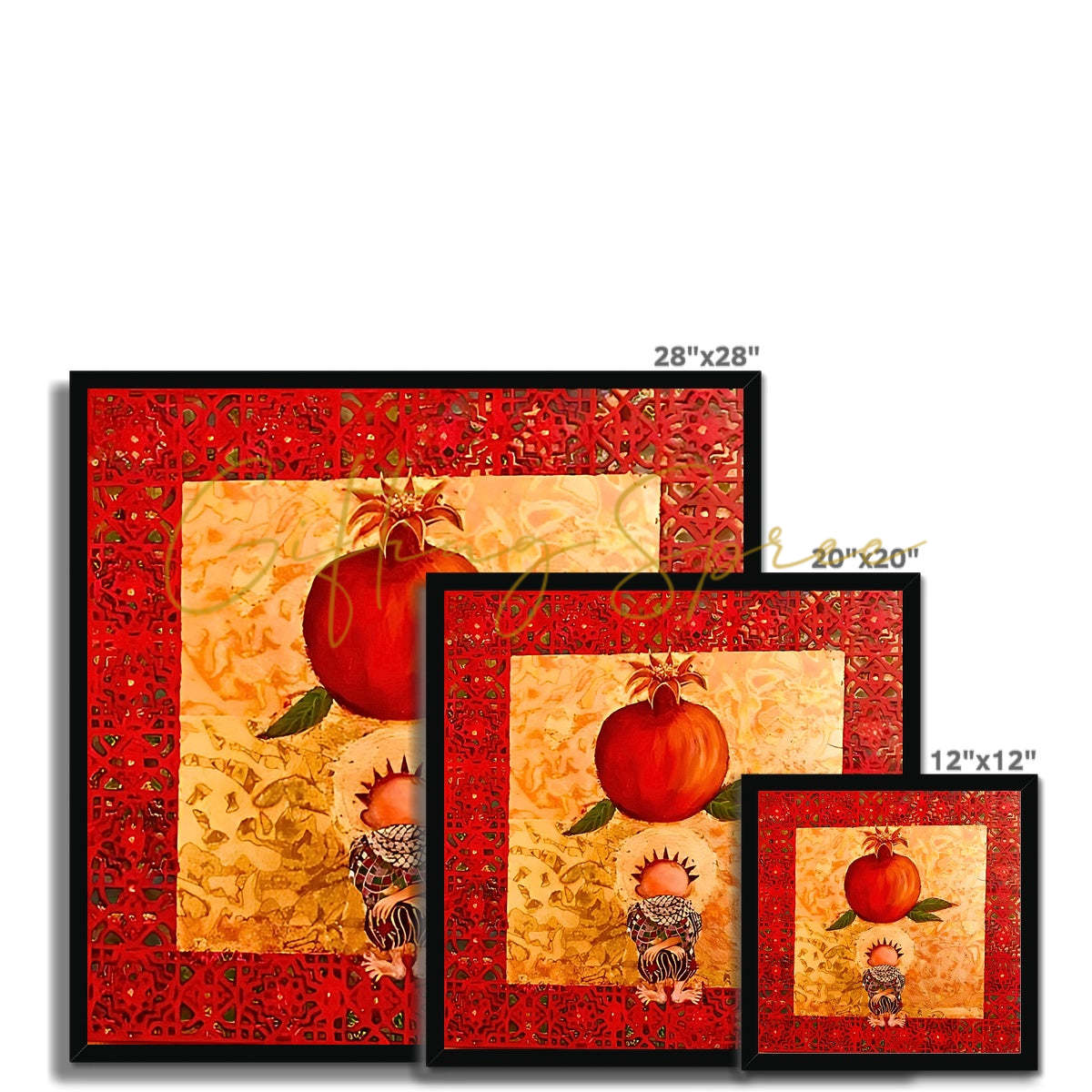 “Handala & The Pomegranate": Framed Print Art 'Handala & The Pomegranate' Framed Print Fine art - Gifting Spree