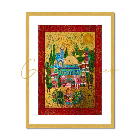 'Handala & The Rock' Antique Framed & Mounted Print Fine art kite-909133597 6"x8" / Gold Frame - Gifting Spree