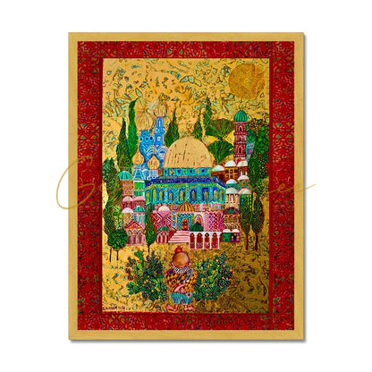 Handala & The Rock, 2021 | Laila Shawa Antique Framed Print 'Handala & The Rock' Antique Framed Print Fine art kite-909133571 18"x24" / Gold Frame - Gifting Spree