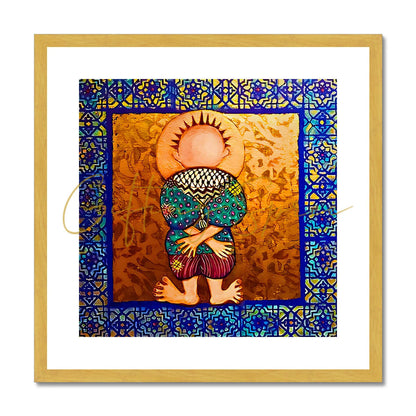 'Handala & The Summer' Antique Framed & Mounted Print Fine art kite-911284056 12"x12" / Gold Frame - Gifting Spree