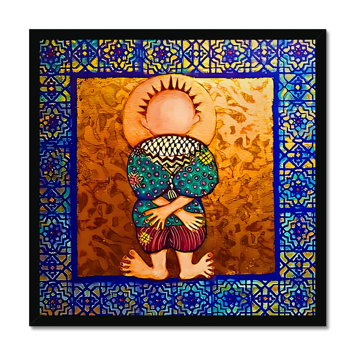 'Handala & The Summer' Framed Print Fine art kite-911283841 20"x20" / Black Frame - Gifting Spree