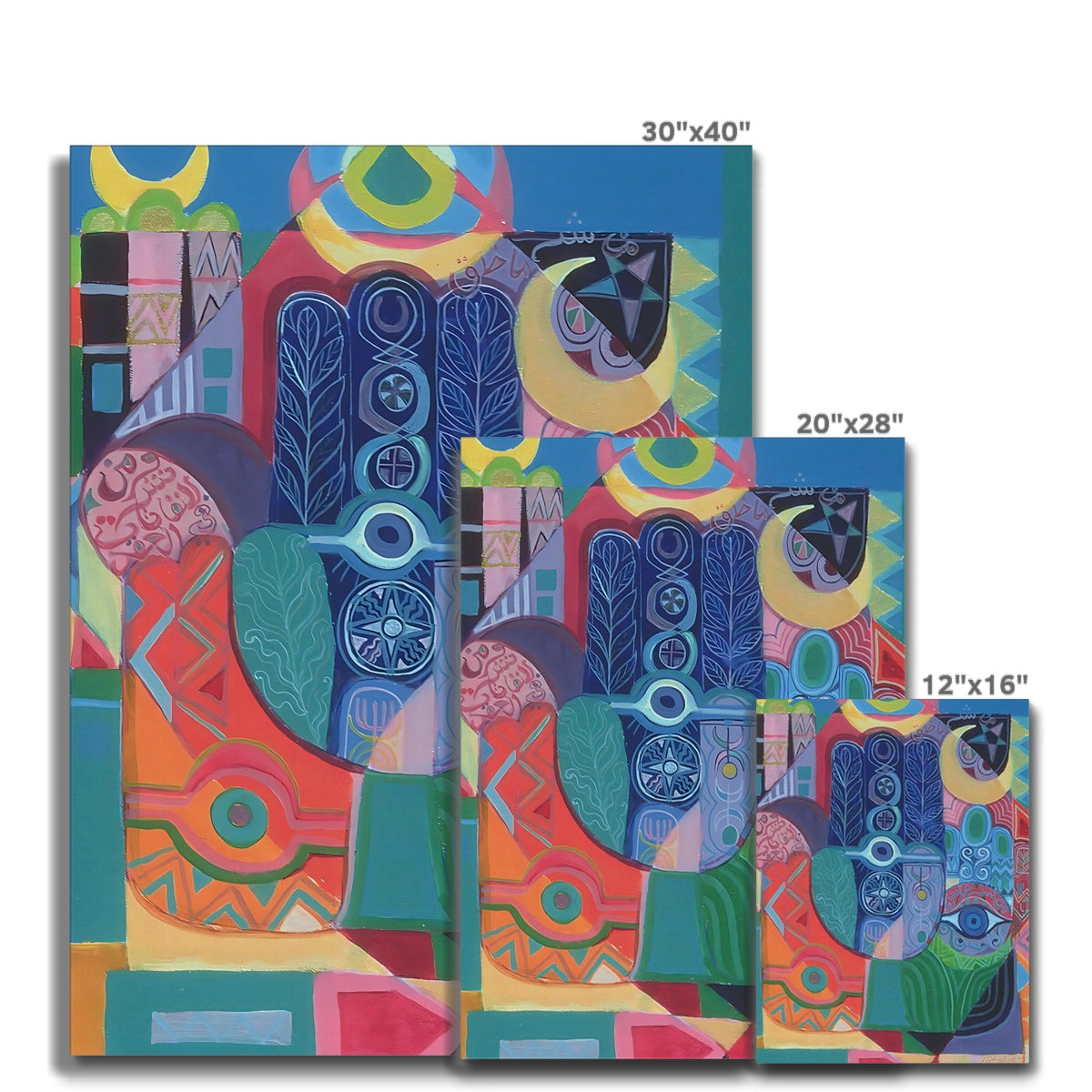 'Hands as Amulets I', 1992 Canvas | Laila Shawa Hands as Amulets I, 1992 Canvas Fine art - Gifting Spree