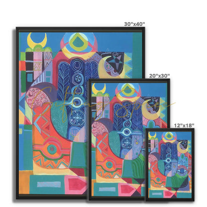 Hands as Amulets I, 1992 - Framed Canvas | Laila Shawa 'Hands as Amulets I' Framed Canvas Art Print Fine art - Gifting Spree