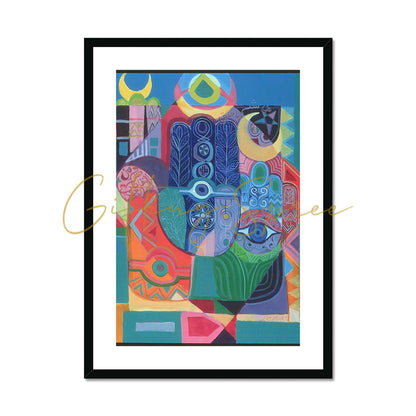 Hands as Amulets I, 1992 Framed & Mounted Print | Laila Shawa 'Hands as Amulets I' Framed & Mounted Print Fine art kite-908522398 20"x28" / Black Frame - Gifting Spree