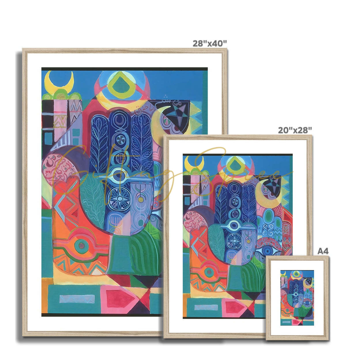 Hands as Amulets I, 1992 Framed & Mounted Print | Laila Shawa 'Hands as Amulets I' Framed & Mounted Print Fine art - Gifting Spree