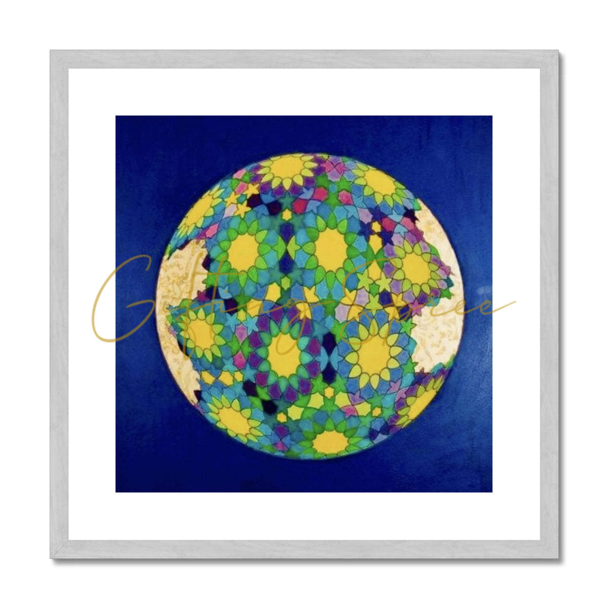 “Imagine" Antique Framed & Mounted Print | Laila Shawa  'Imagine' Antique Framed & Mounted Print Fine art kite-906713140 12"x12" / Silver Frame - Gifting Spree