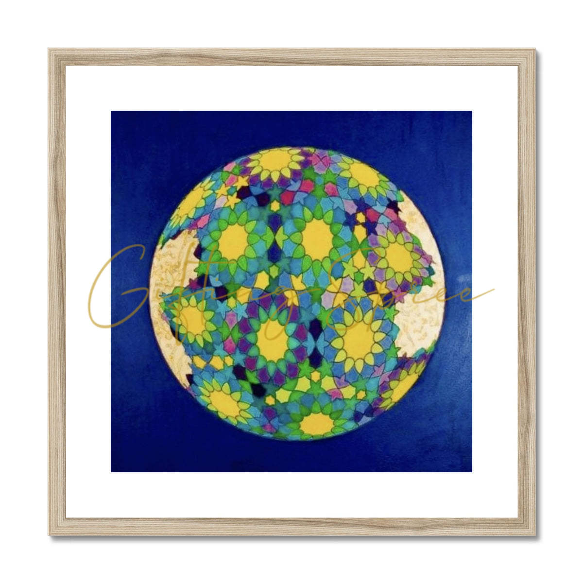 Framed & Mount Print -  Laila Shawa's ‘Imagine’ 'Imagine' Framed & Mounted Print Fine art kite-906713025 20"x20" / Natural Frame - Gifting Spree