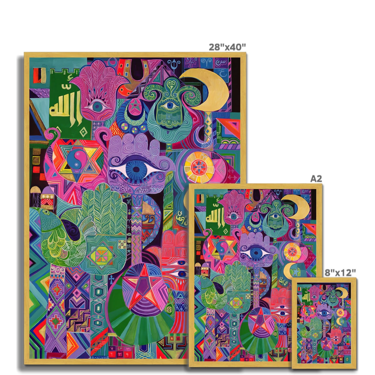 Magical Symbols, 1992 | Laila Shawa Antique Framed Print 'Magical Symbols' Antique Framed Print Fine art - Gifting Spree