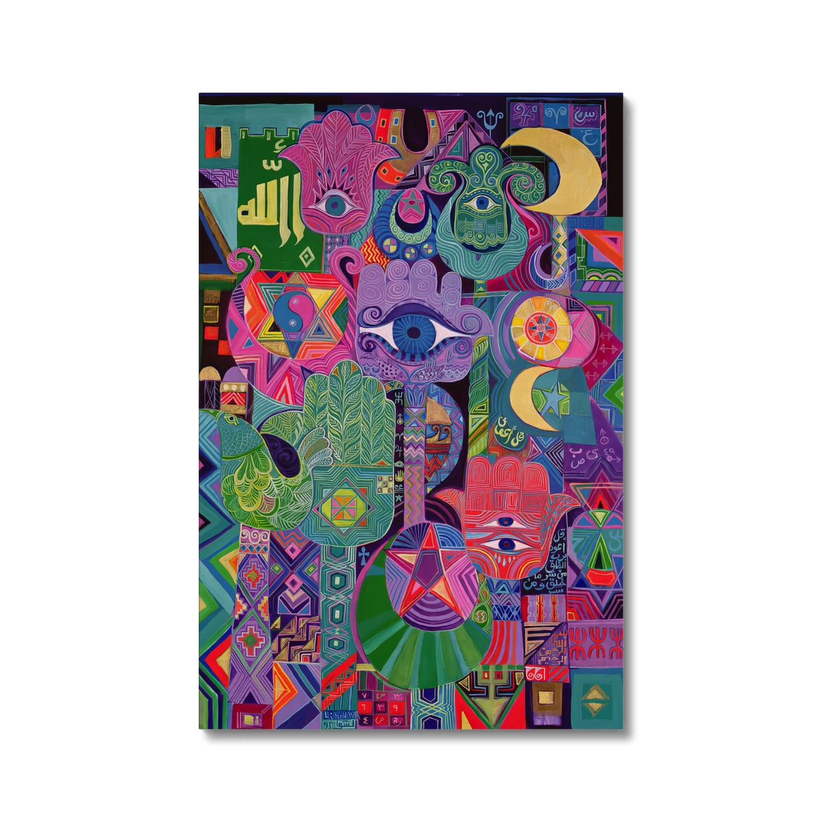 Magical Symbols, 1992 Eco Canvas | Gifting Spree 'Magical Symbols' Eco Canvas Art Print Fine art kite-909135915 20"x30" / White Wrap - Gifting Spree