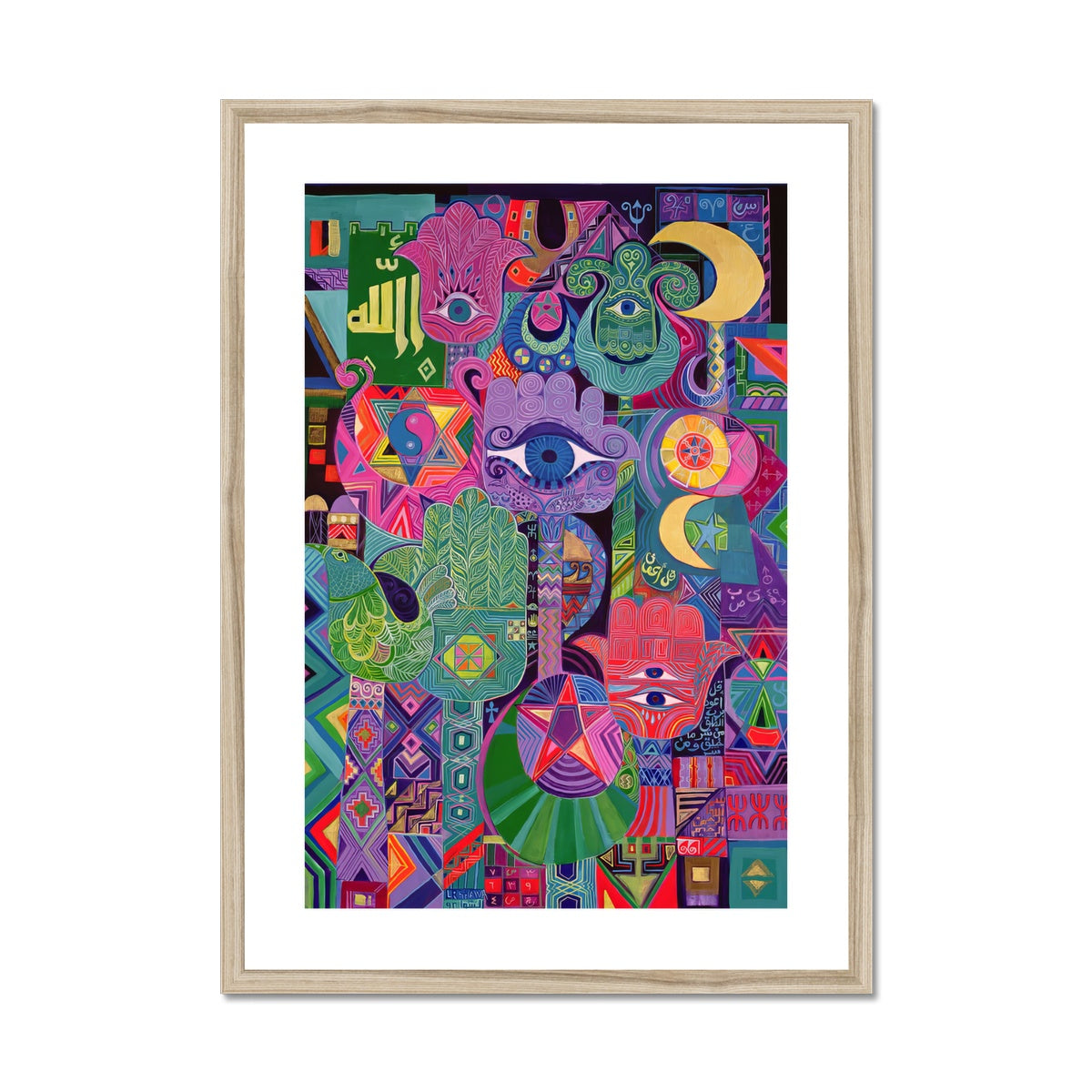 Magical Symbols, 1992 Framed & Mounted Print | Gifting Spree 'Magical Symbols' Framed & Mounted Print Fine art kite-909135500 20"x28" / Natural Frame - Gifting Spree