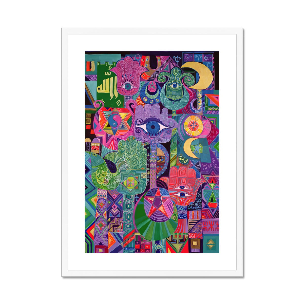 Magical Symbols, 1992 Framed & Mounted Print | Gifting Spree 'Magical Symbols' Framed & Mounted Print Fine art kite-909135499 20"x28" / White Frame - Gifting Spree