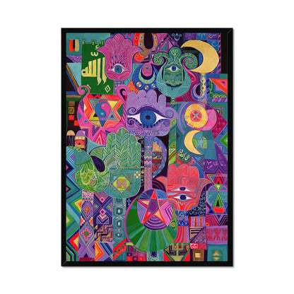 Magical Symbols, 1992 By Laila Shawa in Framed Print  'Magical Symbols' Framed Print Fine art kite-909135411 A1 Portrait / Black Frame - Gifting Spree