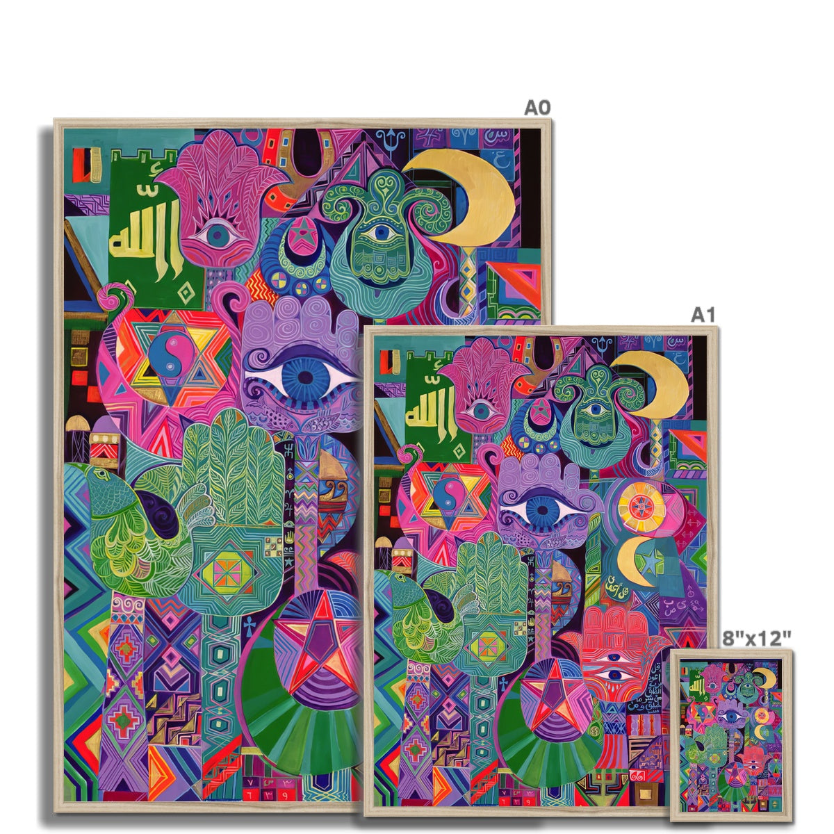 Magical Symbols, 1992 By Laila Shawa in Framed Print  'Magical Symbols' Framed Print Fine art - Gifting Spree