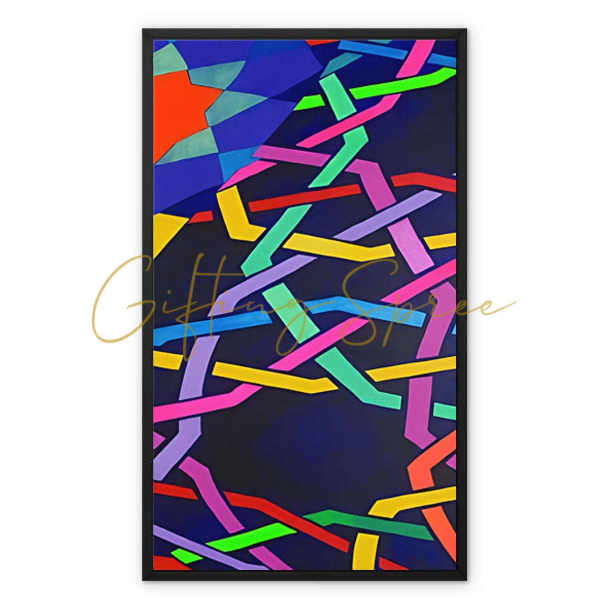 ‘Night and the City’ - Laila Shawa’s 2008 Artwork on Framed Canvas 'Night and the City' Framed Canvas Fine art kite-896784854 20"x24" / Black Frame / Image Wrap - Gifting Spree