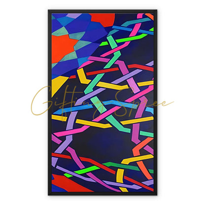 ‘Night and the City’ - Laila Shawa’s 2008 Artwork on Framed Canvas 'Night and the City' Framed Canvas Fine art kite-896784855 20"x24" / Black Frame / White Wrap - Gifting Spree