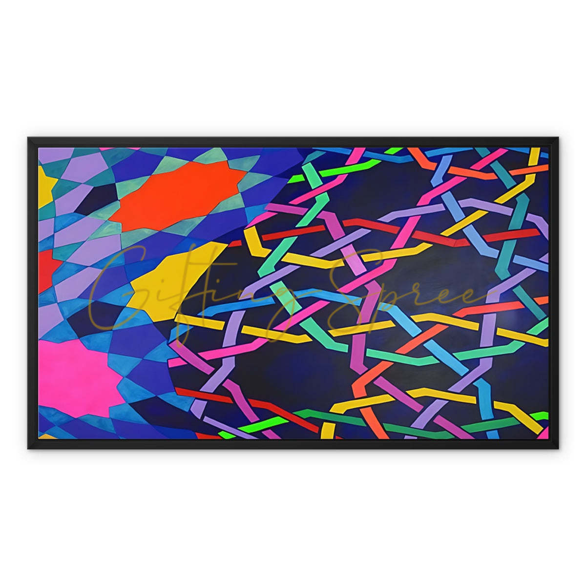 ‘Night and the City’ - Laila Shawa’s 2008 Artwork on Framed Canvas 'Night and the City' Framed Canvas Fine art kite-896784856 24"x20" / Black Frame / Image Wrap - Gifting Spree