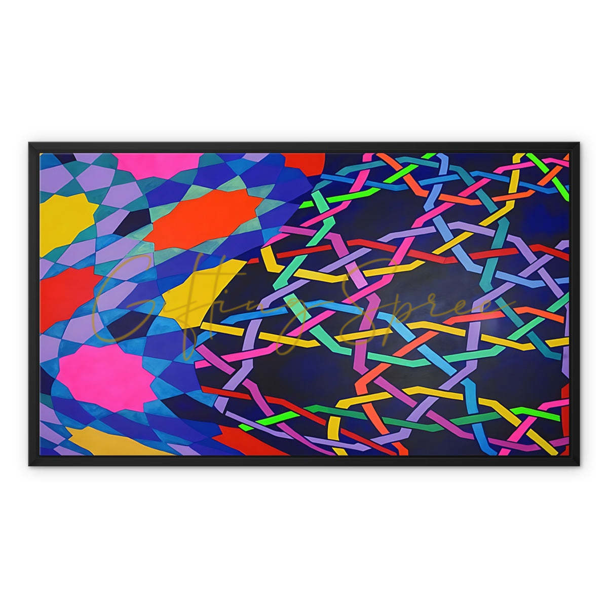 ‘Night and the City’ - Laila Shawa’s 2008 Artwork on Framed Canvas 'Night and the City' Framed Canvas Fine art kite-896784857 24"x20" / Black Frame / White Wrap - Gifting Spree