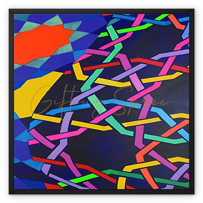 ‘Night and the City’ - Laila Shawa’s 2008 Artwork on Framed Canvas 'Night and the City' Framed Canvas Fine art kite-896784862 24"x24" / Black Frame / Image Wrap - Gifting Spree