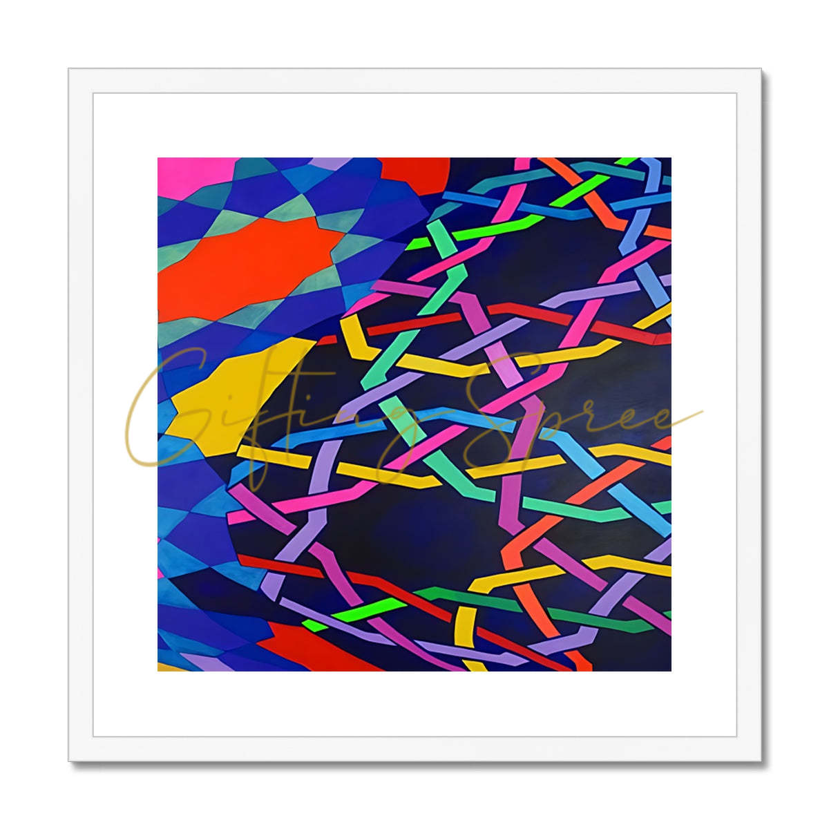 'Night and the City' Framed & Mounted Print Fine art kite-896784383 20"x20" / White Frame - Gifting Spree