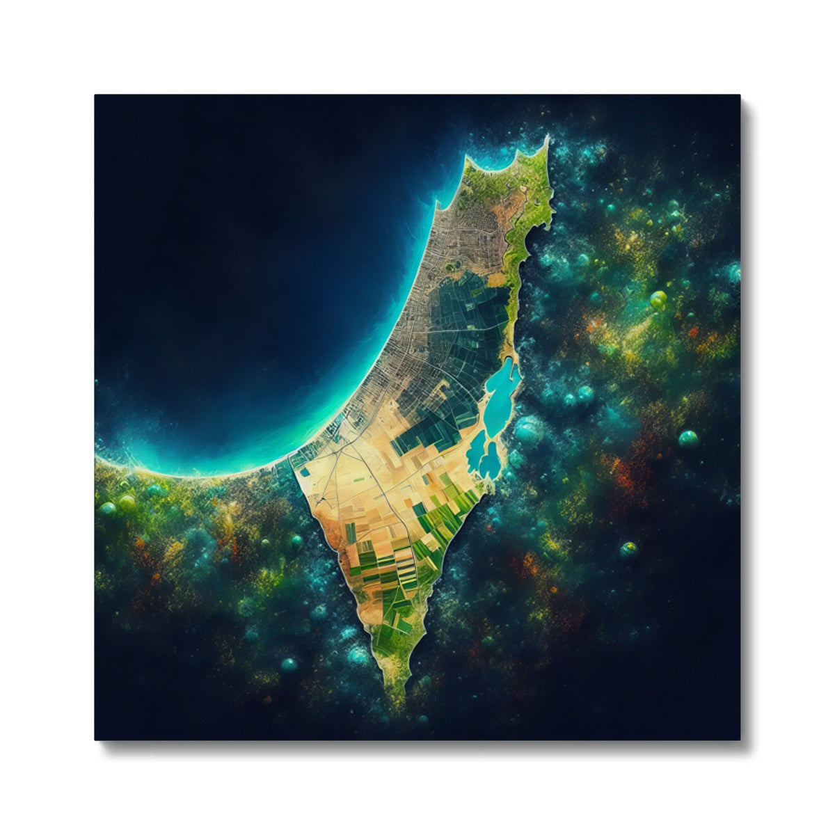 'Palestine Galaxy' Canvas Print Fine art kite-909283409 24"x24" / White Wrap - Gifting Spree