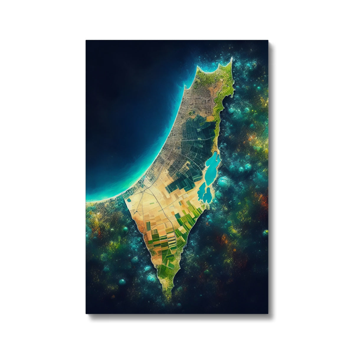 'Palestine Galaxy' Eco Canvas Art Print Fine art kite-909283613 16"x24" / White Wrap - Gifting Spree