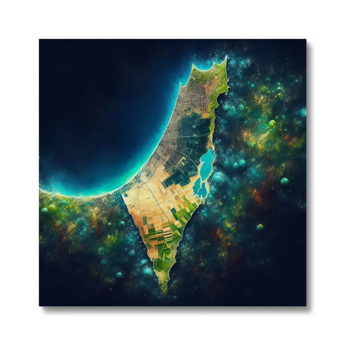 'Palestine Galaxy' Eco Canvas Art Print Fine art kite-909283617 20"x20" / White Wrap - Gifting Spree