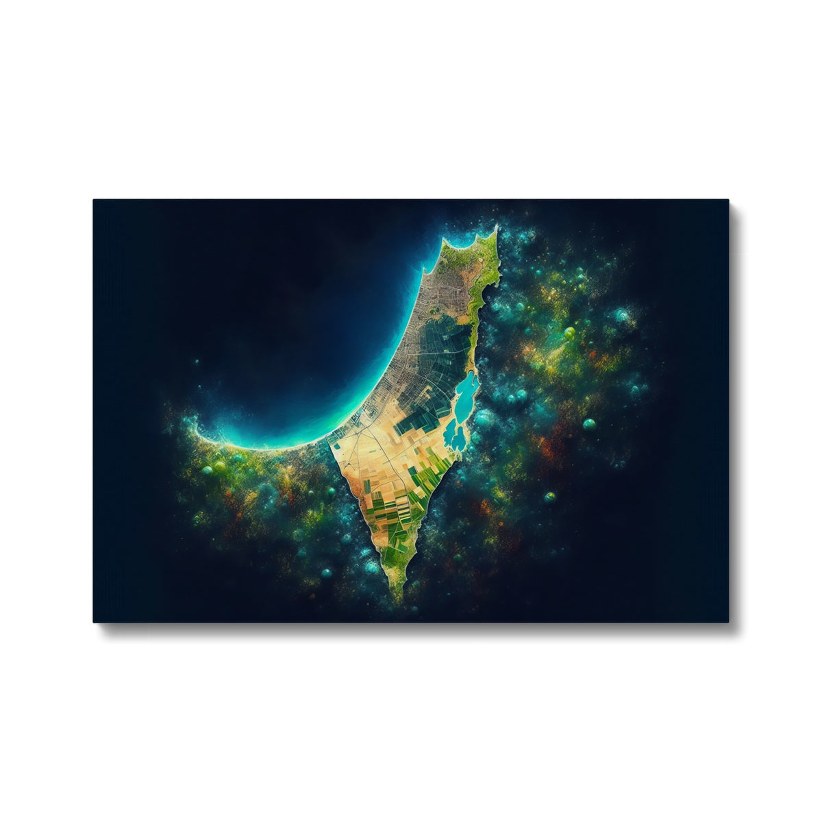 'Palestine Galaxy' Eco Canvas Art Print Fine art kite-909283615 24"x16" / White Wrap - Gifting Spree