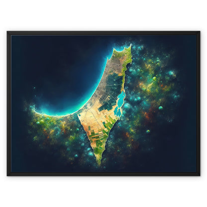 ‘Palestine Galaxy’ - Gifting Spree Team’s Nebula-Inspired Art 'Palestine Galaxy' Framed Canvas Fine art kite-909283682 32"x24" / Black Frame / White Wrap - Gifting Spree