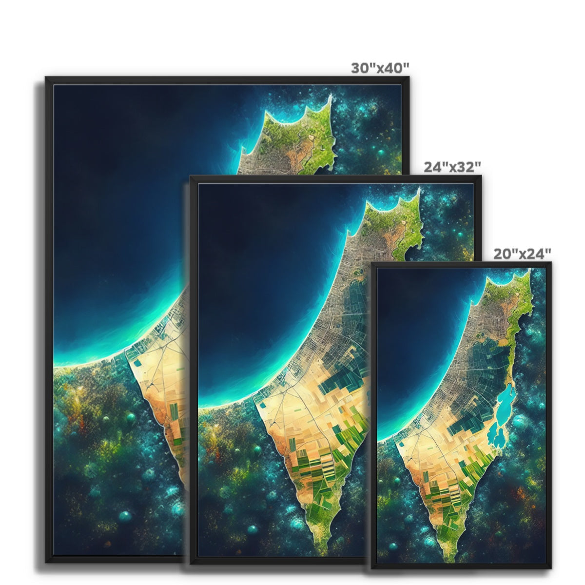 ‘Palestine Galaxy’ - Gifting Spree Team’s Nebula-Inspired Art 'Palestine Galaxy' Framed Canvas Fine art - Gifting Spree