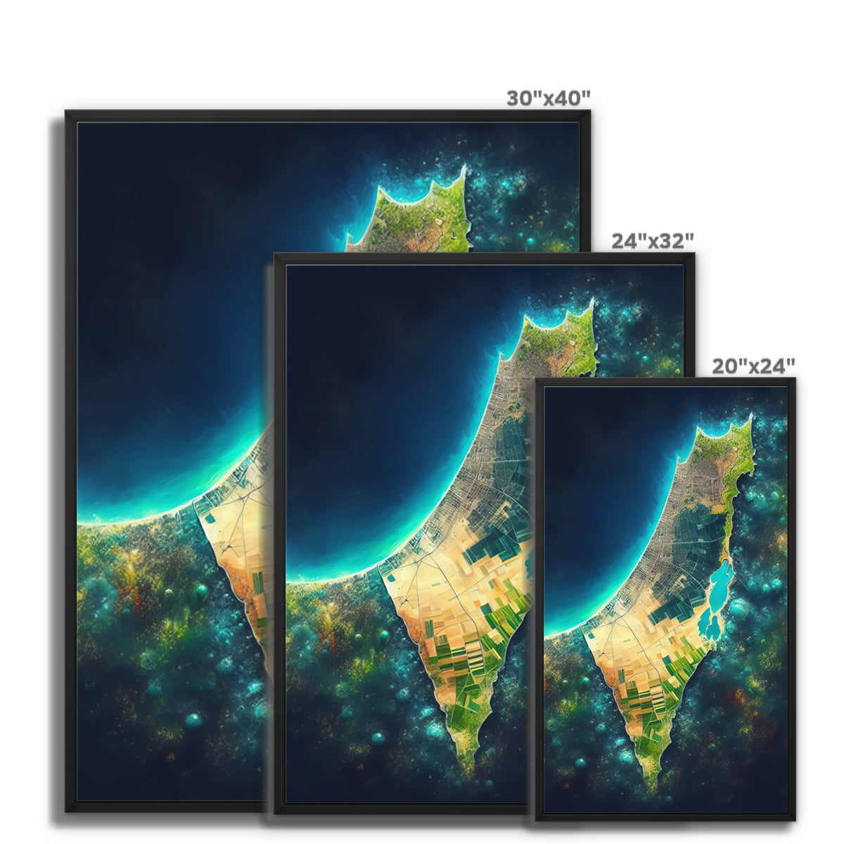 ‘Palestine Galaxy’ - Gifting Spree Team’s Nebula-Inspired Art 'Palestine Galaxy' Framed Canvas Fine art - Gifting Spree