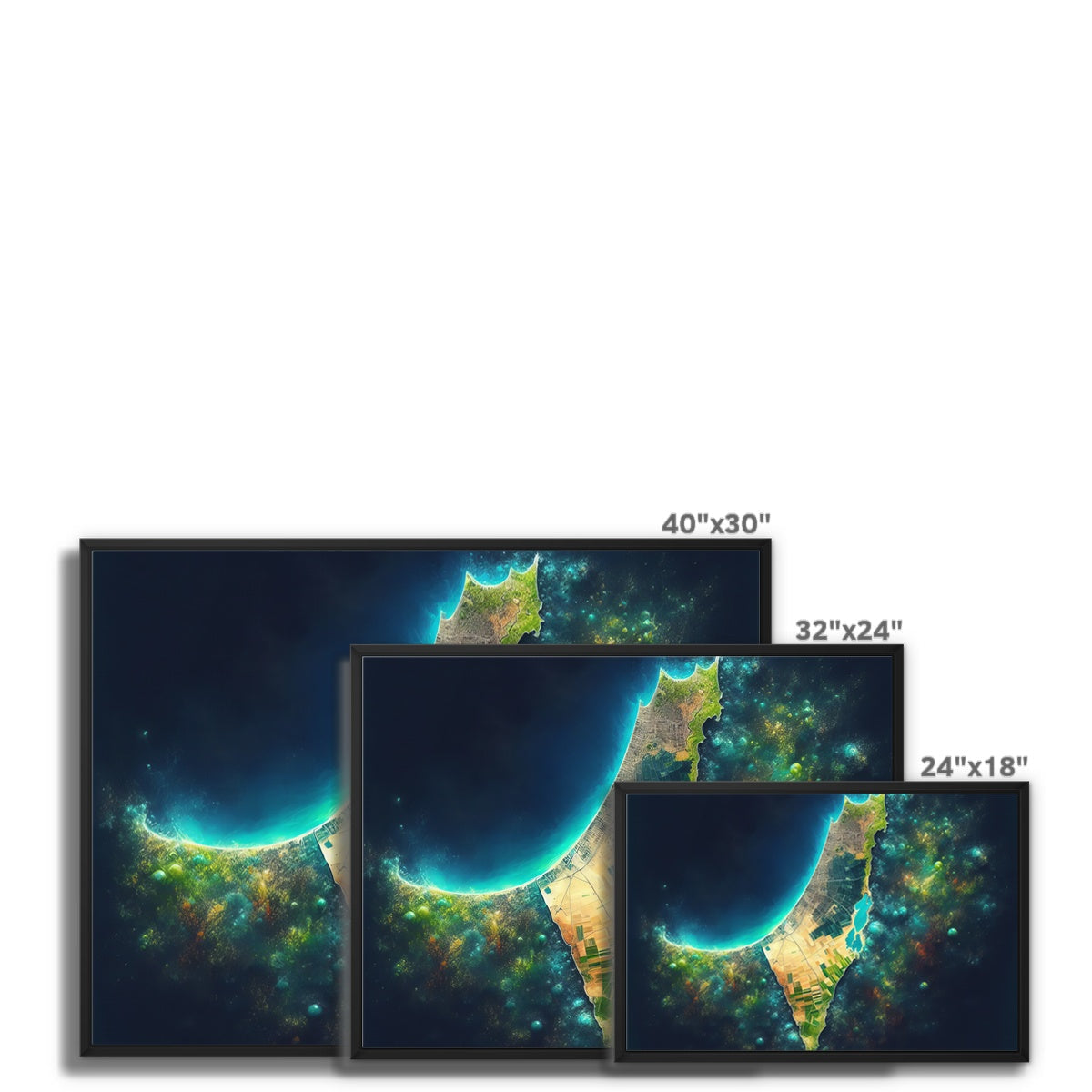 ‘Palestine Galaxy’ - Gifting Spree Team’s Nebula-Inspired Art 'Palestine Galaxy' Framed Canvas Fine art - Gifting Spree