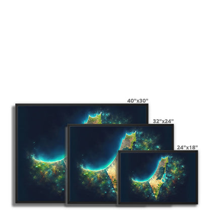 ‘Palestine Galaxy’ - Gifting Spree Team’s Nebula-Inspired Art 'Palestine Galaxy' Framed Canvas Fine art - Gifting Spree