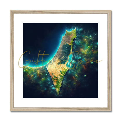 'Palestine Galaxy' Framed & Mounted Print Fine art kite-909283195 20"x20" / Natural Frame - Gifting Spree