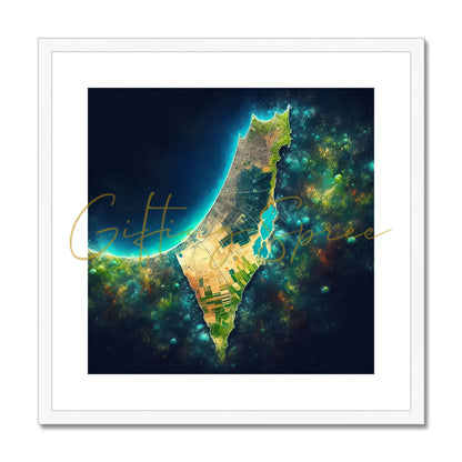 'Palestine Galaxy' Framed & Mounted Print Fine art kite-909283194 20"x20" / White Frame - Gifting Spree