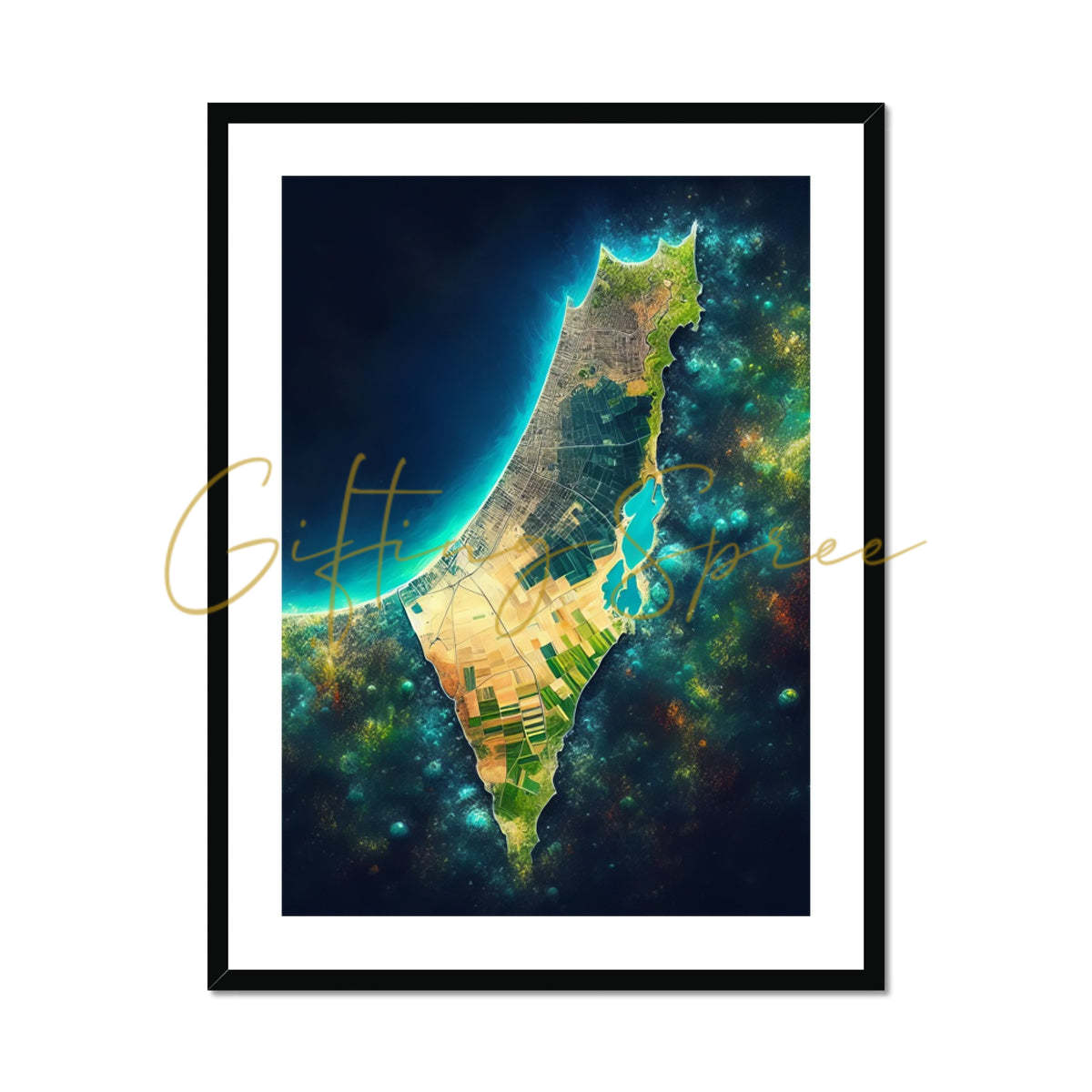 'Palestine Galaxy' Framed & Mounted Print Fine art kite-909283208 24"x32" / Black Frame - Gifting Spree