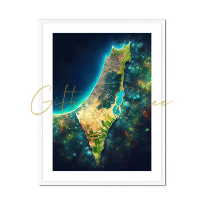 'Palestine Galaxy' Framed & Mounted Print Fine art kite-909283209 24"x32" / White Frame - Gifting Spree