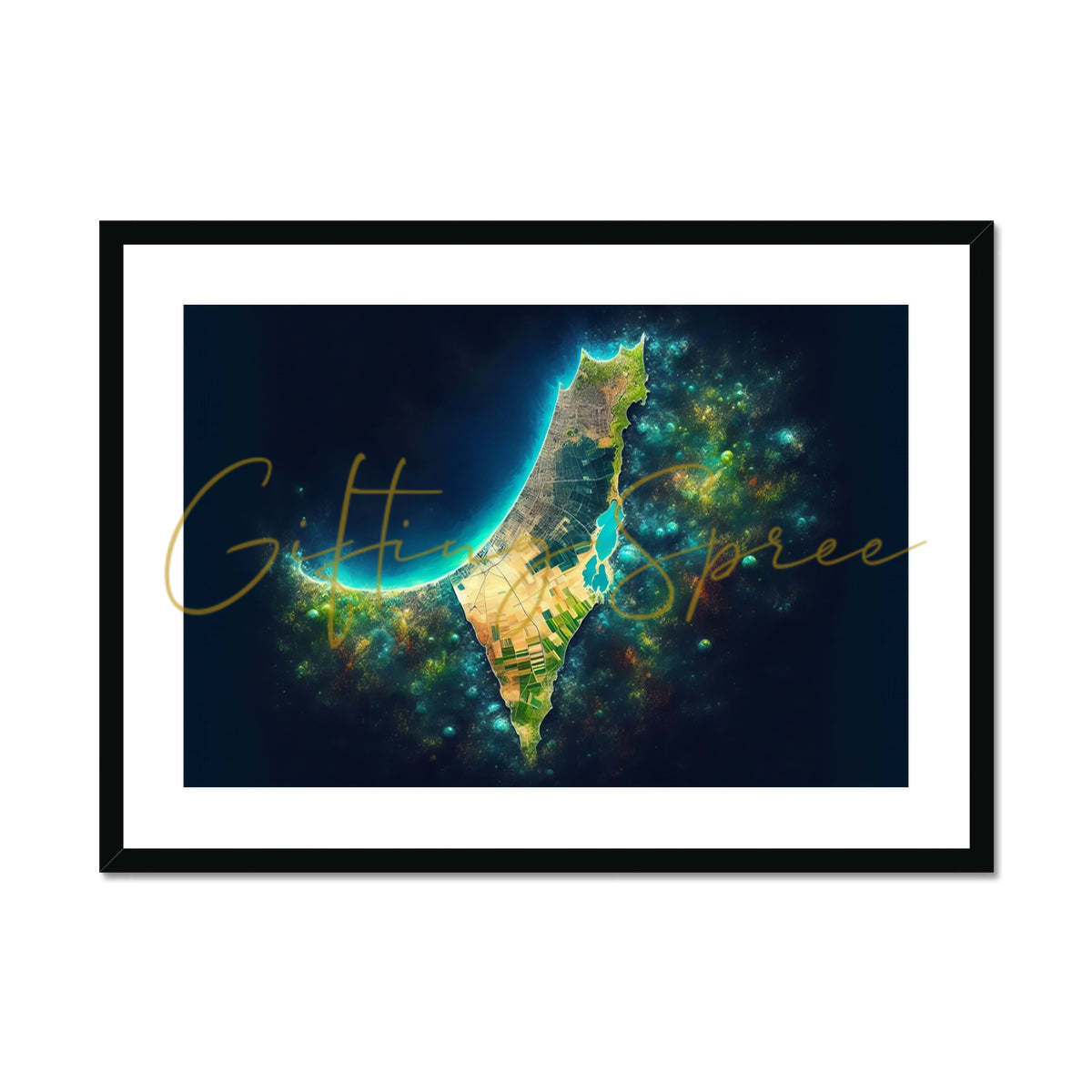 'Palestine Galaxy' Framed & Mounted Print Fine art kite-909283205 28"x20" / Black Frame - Gifting Spree