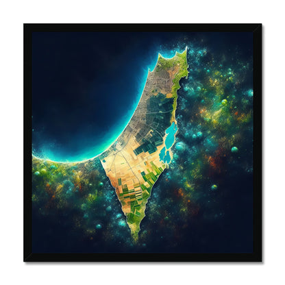 Palestine Galaxy Framed Print - A Tribute to Palestinian Spirit 'Palestine Galaxy' Framed Print Fine art kite-909283094 20"x20" / Black Frame - Gifting Spree