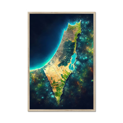 Palestine Galaxy Framed Print - A Tribute to Palestinian Spirit 'Palestine Galaxy' Framed Print Fine art kite-909283126 24"x36" / Natural Frame - Gifting Spree