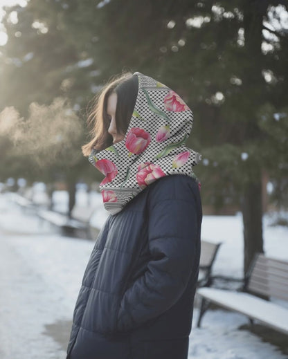 Tulip Whispers of Palestine Kuffiyeh Silk Scarf